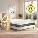 Colchón Roomi Smile King Size | Memory Foam Con Infusión De Gel | Colchón En Caja Hipoalergénico Y Fresco | Confort Medio | Funda Removible | 20cm Altura