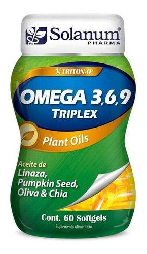 Solanum Omega 3,6,9 De Linaza Pumpkin Seed, 60 Caps Sfn Sabor Sin Sabor