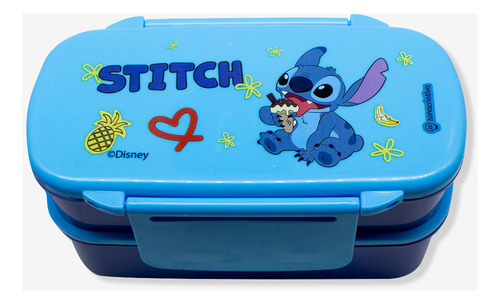 Marmita Infantil Lancheira C/ Talheres Stitch Disney Oficial