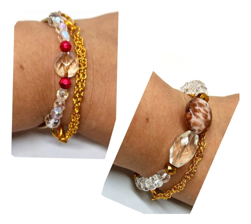 2 Pulseras Cristal De Roca.mariann Moon