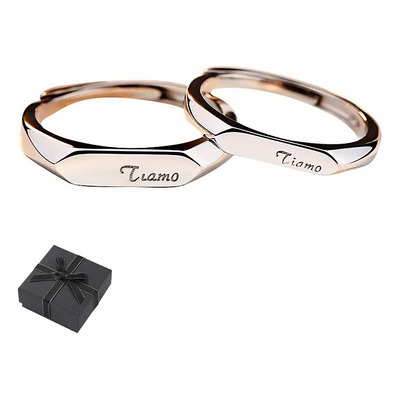 2 Anillo De Pareja Promesa Italiano Te Amo Plata No Despinta | Meses sin interés