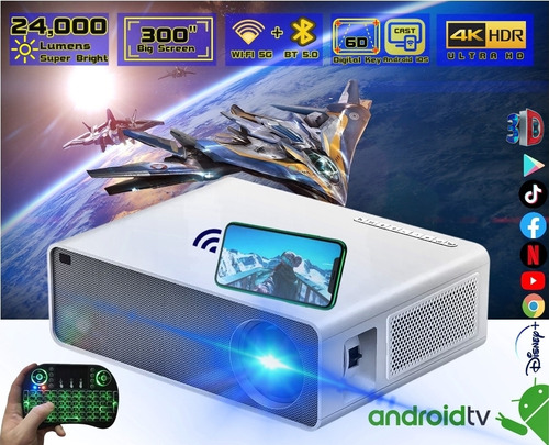 Proyector Cañon Smart Android Tv 24000lm Dual Wifi Bt 4k Hdr