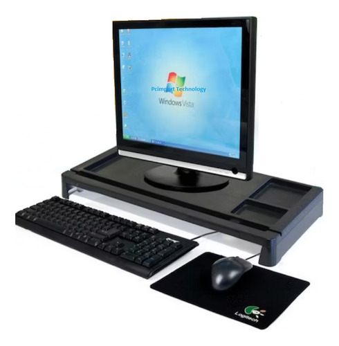 Soporte Base Elevadora Escritorio Monitor Tv Con Organizador