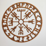 Cuadro Decorativo Simbolo Runas Vikingos Protección 60cm 