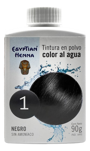 Egyptian Henna Al Agua X 90 G Tono 1 - Negro