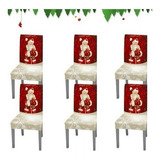 . 6 Fundas Sillas Comedor Asiento Adorno Navideños