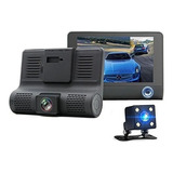 Camara Carro Dvr Hd 3 Lentes Visión Nocturna + Cam Reversa