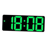Reloj De Pared Digital Temperatura Led Despertador De Verde