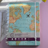 Cuaderno Inteligente ® Universitario Mapa Mundi Azul Deluxe