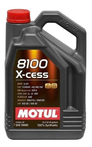 Aceite Motul 8100 X-cess 5w40 X 5 Lts Sintético 100%