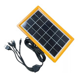 Carregador Solar Portátil 6v 3w Com Usb Para Camping 