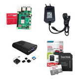 Kit Raspberry Pi4 8gb Com Sd 64gb, Case Com Cooler E Fonte 