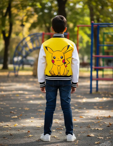 Chaqueta Chamarra Beisbol Niño Niña Pikachu Pokémon