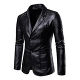 Oferta De Blazer De Cuero Slim Fit Para Hombre