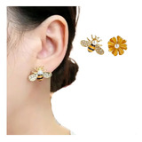 Aretes Moda Mujer Topitos Abeja