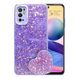 Carcasa Para Xiaomi Redmi Note 10 5g Glitter Con Pop Socket