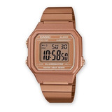 Reloj Casio Vintage B-650wc-5a Rose Gold Color Del Fondo Gris