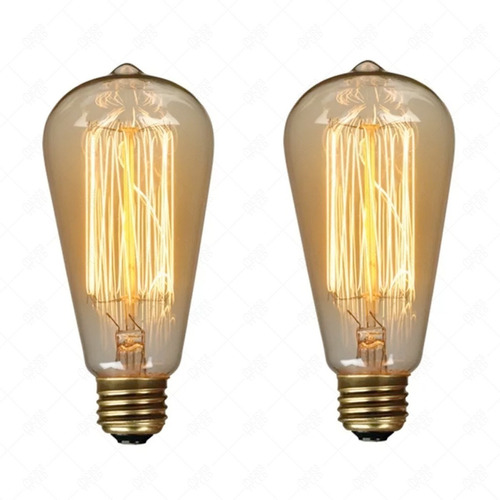 2 Foco Edison Vintage Bulbo St64 40w Incandescente Dimeable