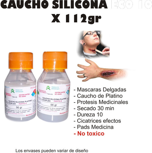 Caucho Silicona Liquido Molde Eco 10 X112g Protesis Tatuaje