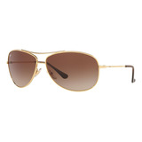 Anteojos De Sol Ray-ban Rb3293 Standard Con Marco De Metal Color Polished Gold, Lente Brown De Cristal Degradada, Varilla Polished Gold De Metal