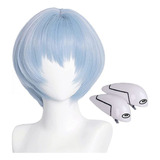 Peluca Cosplay Rei Ayanami Con Pinzas Para El Cabello Eva Sh