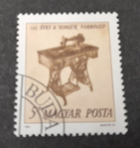 Sello Postal - Hungría - 1990 - Maquina De Coser Singer