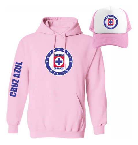 Kit De Sudadera + Gorra Sublimada Modelo Cruz Azul Liga Mx