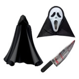 Pack 03 Susto Mascara Terror Halloween + Cuchillo Plastico +