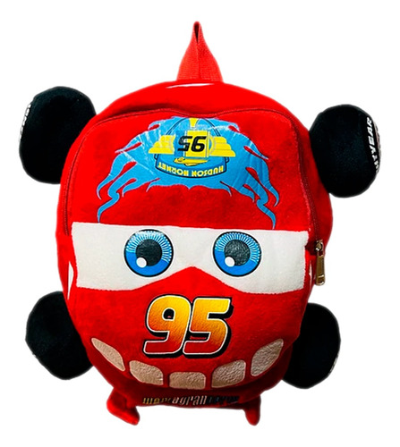 Morral Cars Peluche Rayo Mcqueen Maleta Niños Escolar