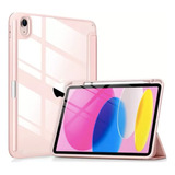 Funda Smart Oro Rosa Transparente Para iPad 10th 10.9 A2696