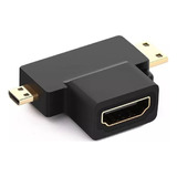 Adaptador Hdmi Hembra A Mini Hdmi Y Micro Hdmi 2en1 1080p