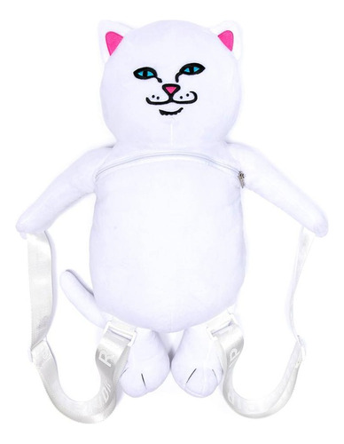 Mochila Afelpada De Peluche Lord Nerman Gato Blanco De Ripndip