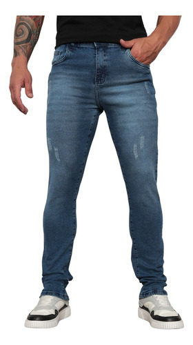 Calça Jeans Masculina Com Lycra Slim Tradicional Premium 