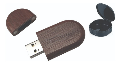 Memoria Usb De 64gb En Madera Pino Con Estuche