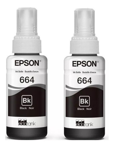 Botellas Tinta Epson T664 X2 Negras L380 L220 L575 L555 L120