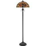 Quoizel Tf878f Kami Flower Tiffany Lámpara De Piso, 2-light,