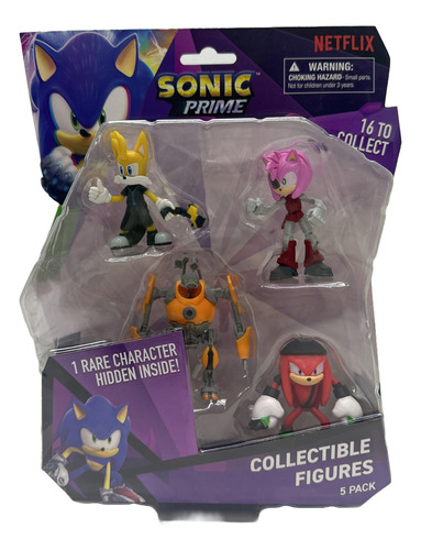 5 Pack Figuras Sonic Prime Coleccionables