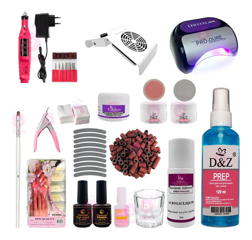 Kit Iniciante P/ Manicure Cabine Pro+ Lixadeira+ Sugador Pó+