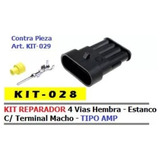 Kit Reparador Estanco 4 Vias Hembra Tipo Amp X 5 Unidades