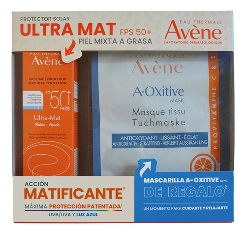 Avene Protector Solar Ultra Mat Fps50 + Mascarilla A-oxitive