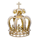 Corona Virgen O Santo Cruz Barroca Con Perlas Boda Xv Novia 