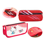 Cartuchera Sanrio Hello Kitty Color Rojo Y Blanco Combinado Hello Kitty Extensible 2 Niveles