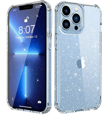 Funda Para iPhone 13 Pro Max  - Transparente Con Brillos