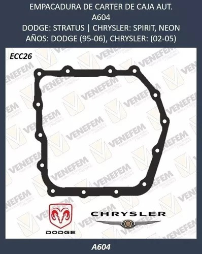 Empacadura Carter Caja A604 Chrysler Dodge Neon Caravan Foto 2