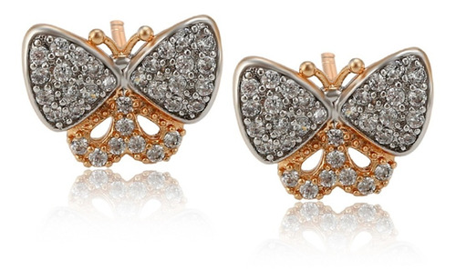 Aretes Mariposa Oro 18k Lam   Dama Calidad Premium