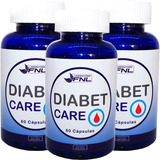 3x Diabet Care Fnl 60 Cap Ayuda Control Glucosa Canela Maqui