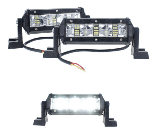 Par Faros Barra 18 Led 3 Paneles Fija Y Estrobo 4x4 12-24v