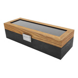 Caja De Almacenamiento Para Relojes De Madera Maciza Con 6 R