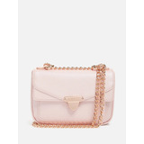 Bolsa  Guess Crossbody Tanyel Mini Wallet 14490792 Diseño Liso De Cuero Sintético  Rosa Pálido Con Correa De Hombro Dorada Asas Color Rose Gold Y Herrajes Dorado