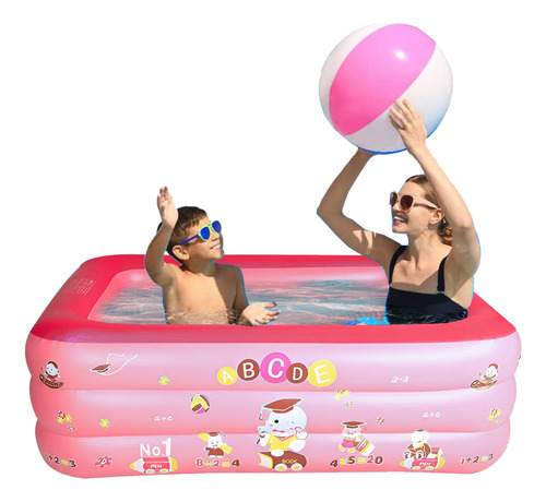 Alberca Inflable Piscina Grande Ecomlab Infantil Familiar Color Rosa